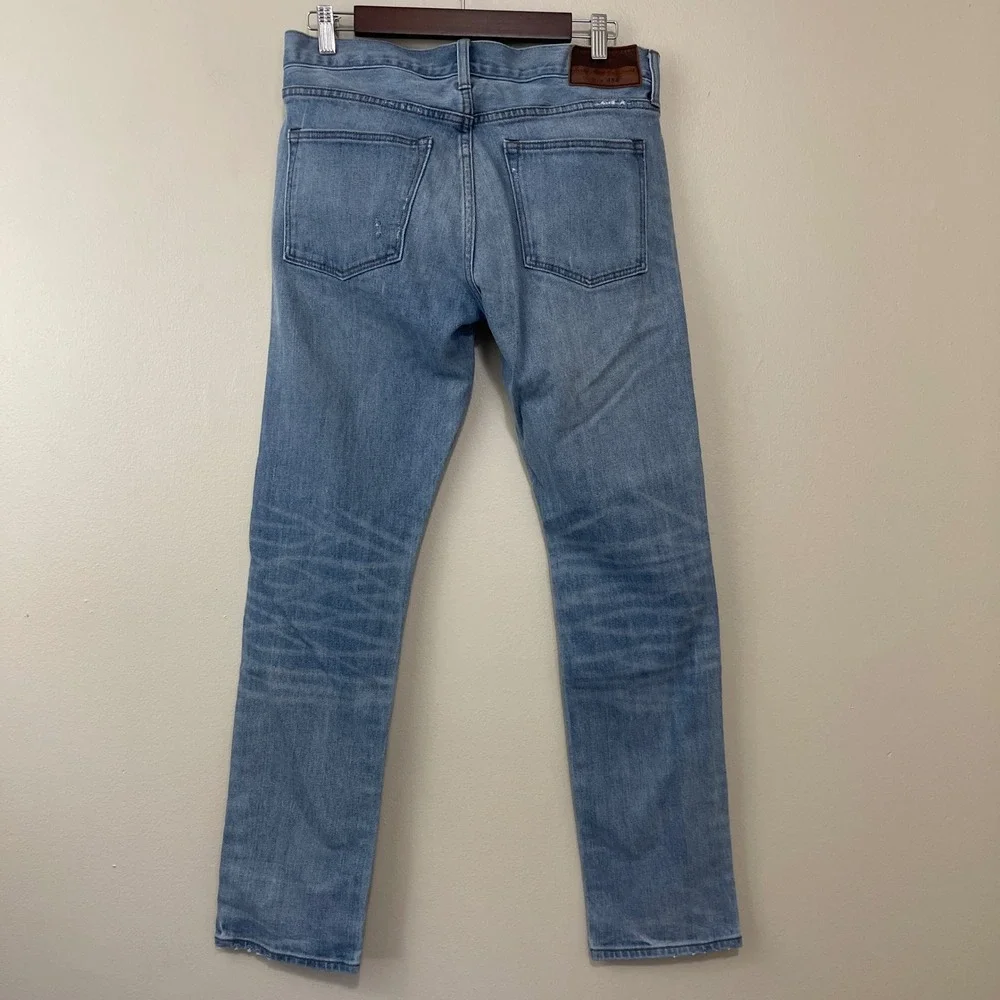J Crew 484 Slim Fit Jeans Light Wash Distressed Kurabo Japanese Denim Mens 31x32